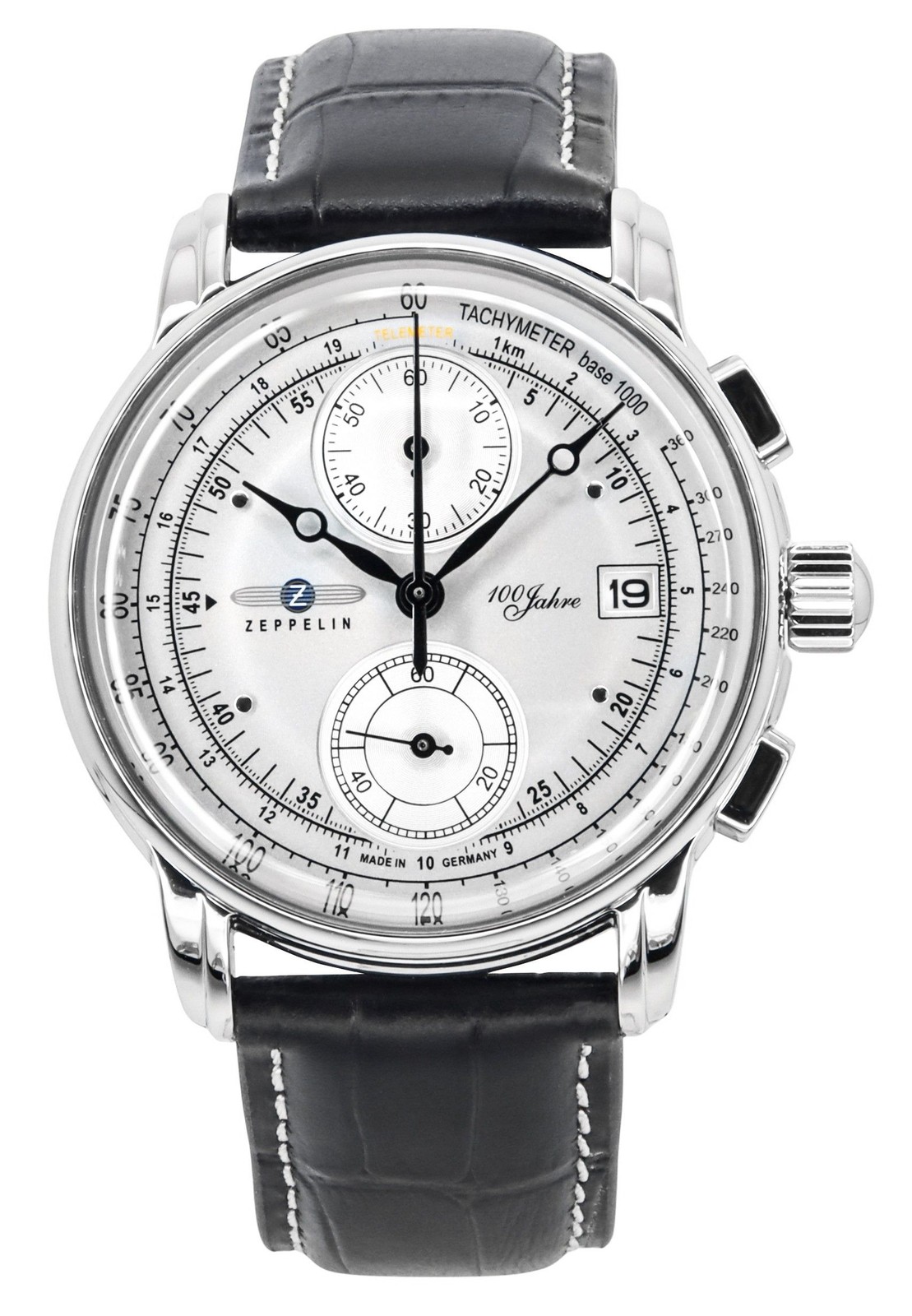 Zeppelin 100 Jahre Chronograph Tachymeter Leather Strap Quartz 86701 Men’s Watch