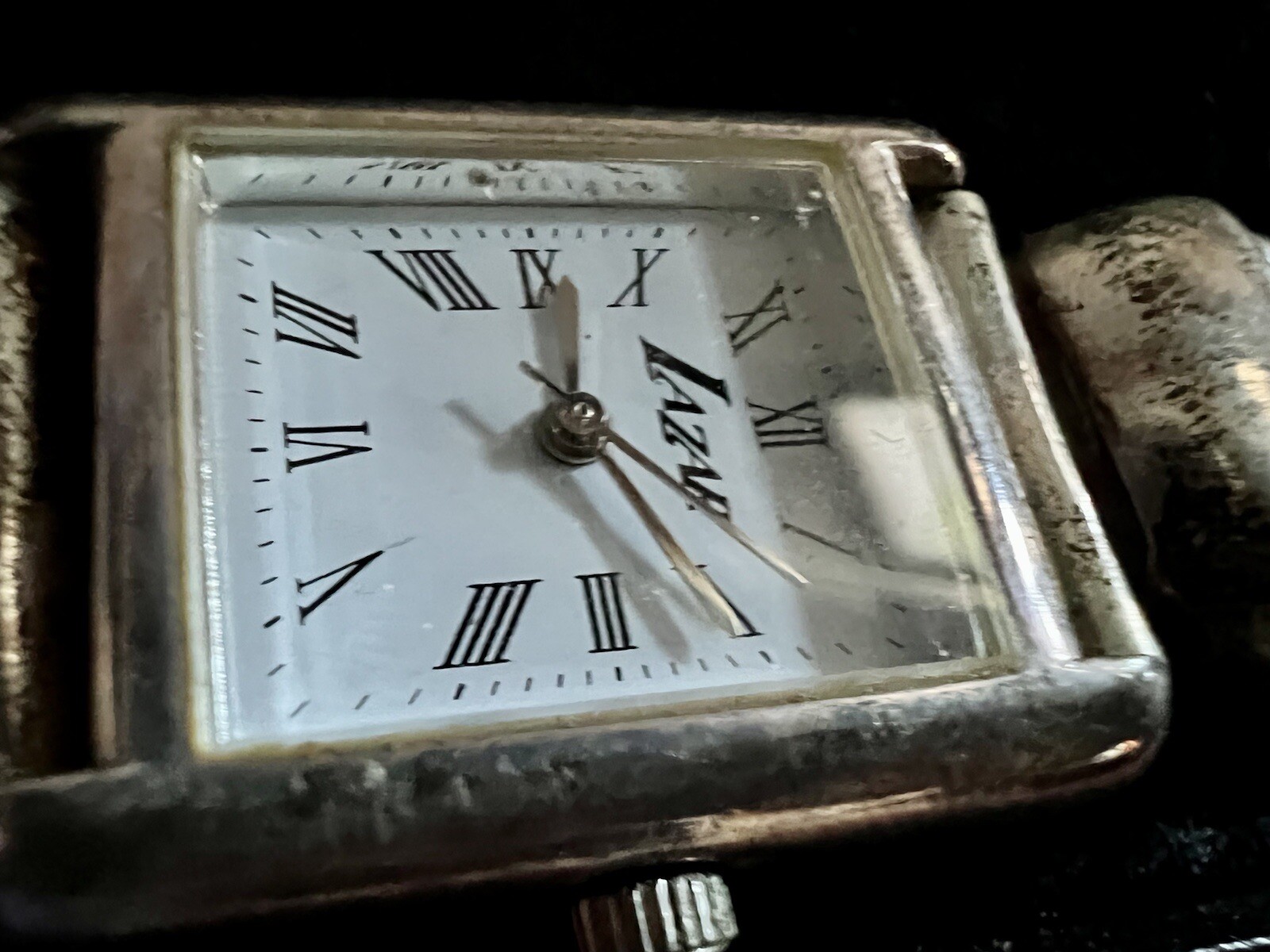 Vintage France Lazar .925 Sterling Silver 50.2 G Link 7.5in Wrist Watch OGP COA