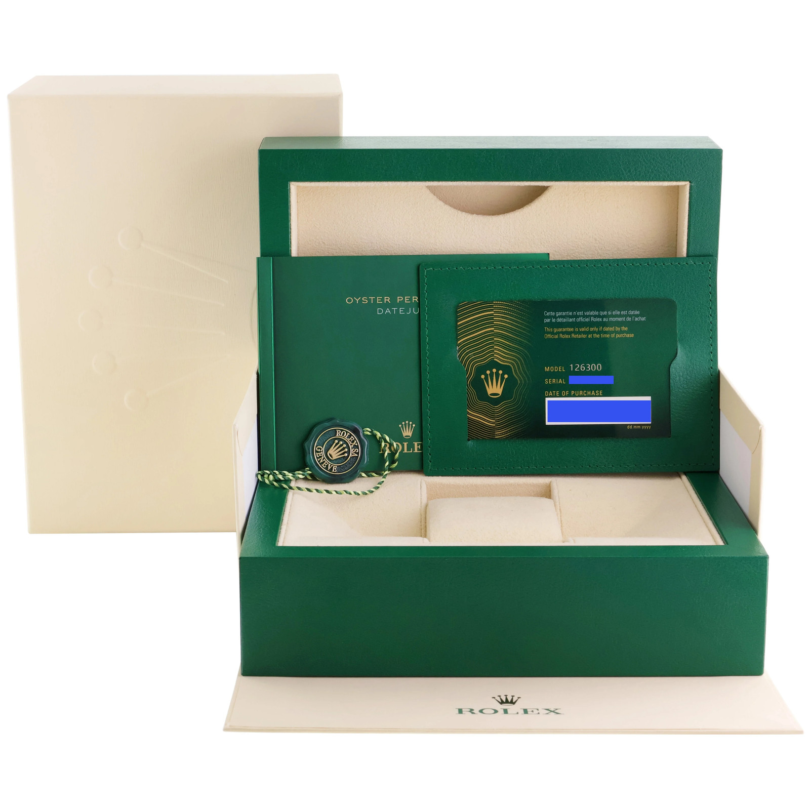 2023 NEW PAPERS Rolex 126300 DateJust 41mm 41 Steel Rhodium Stick Oyster Watch
