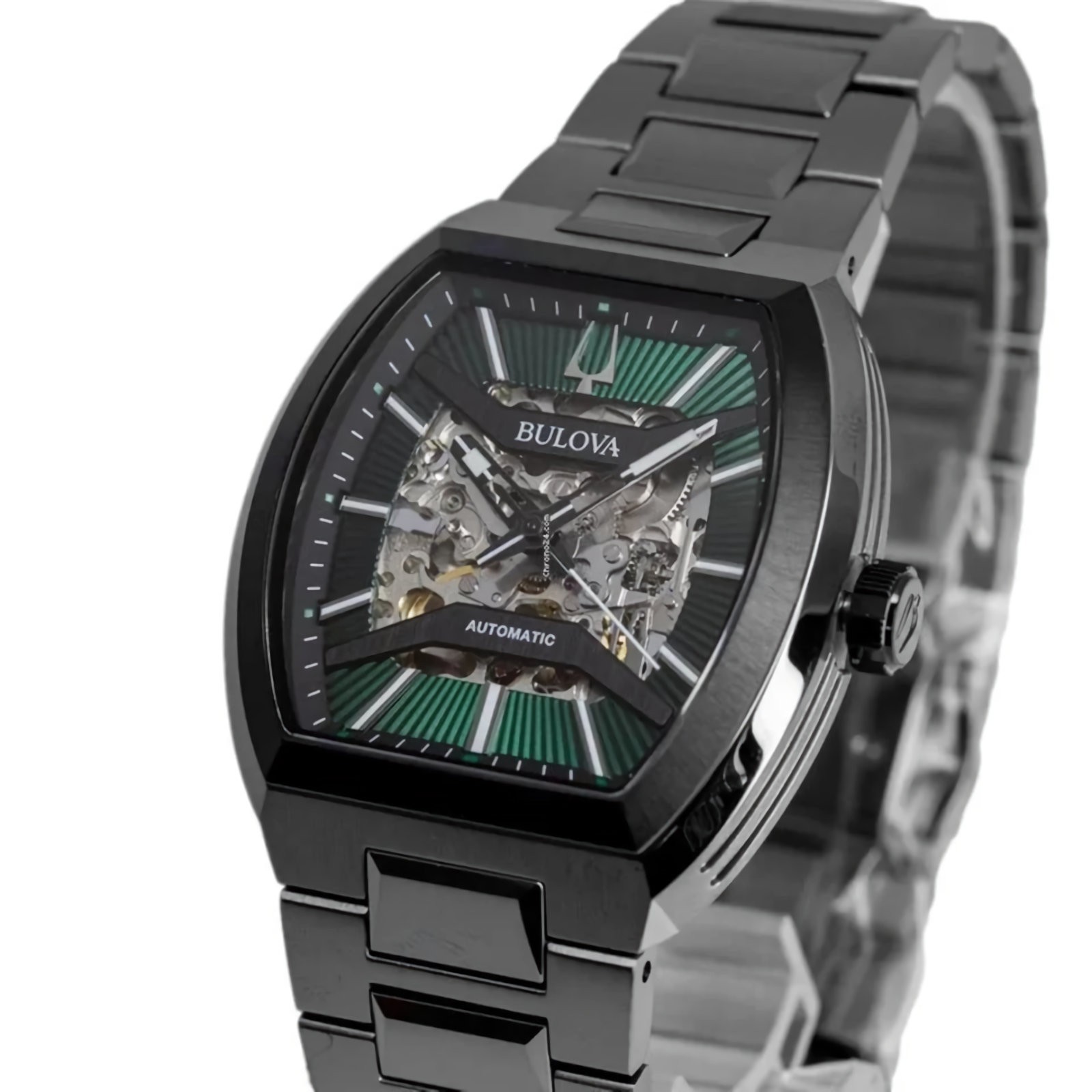 Bulova Maquina 98A321 Automatic Green Skeleton Dial Stainless Steel Men’s Watch