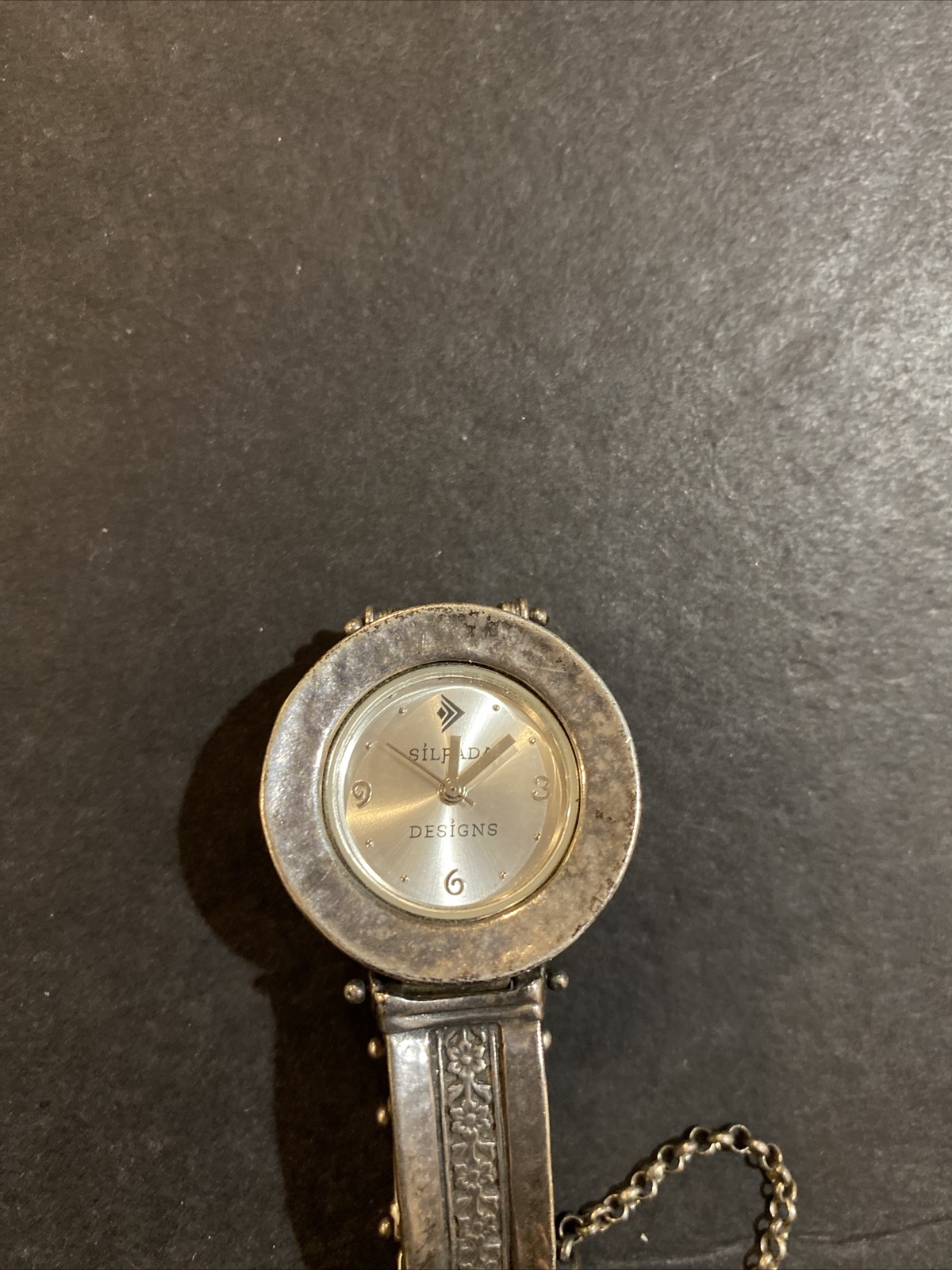 SILPADA Sterling Silver .925 Hammered Round Bangle Bracelet Watch T1749