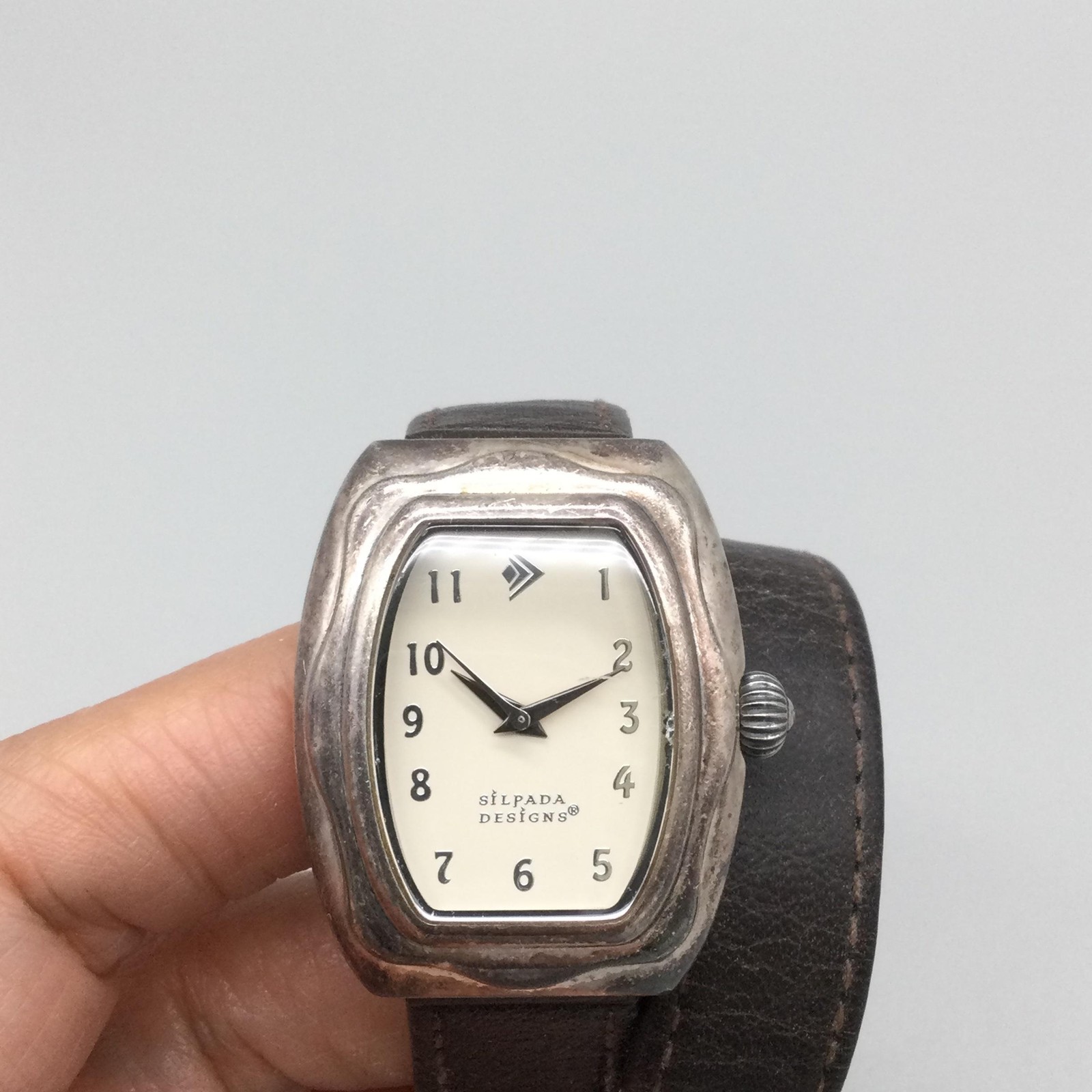 Silpada Designs Womens Watch 30mm Cream Dial Brown Leather Wrap Band New Battery