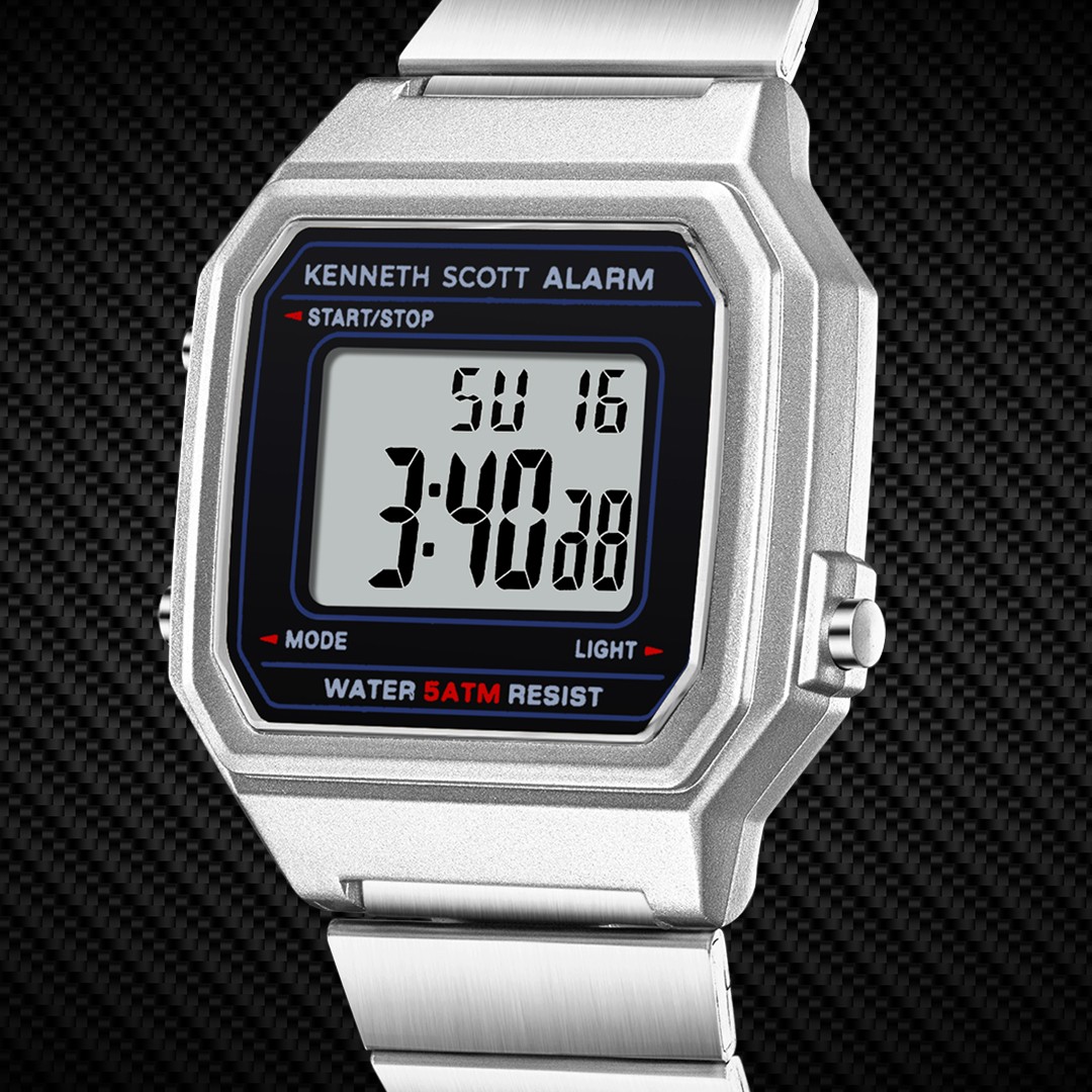 Kenneth Scott Women’s Digital Watch | Black Dial, 43mm, 50 m (5 ATM)