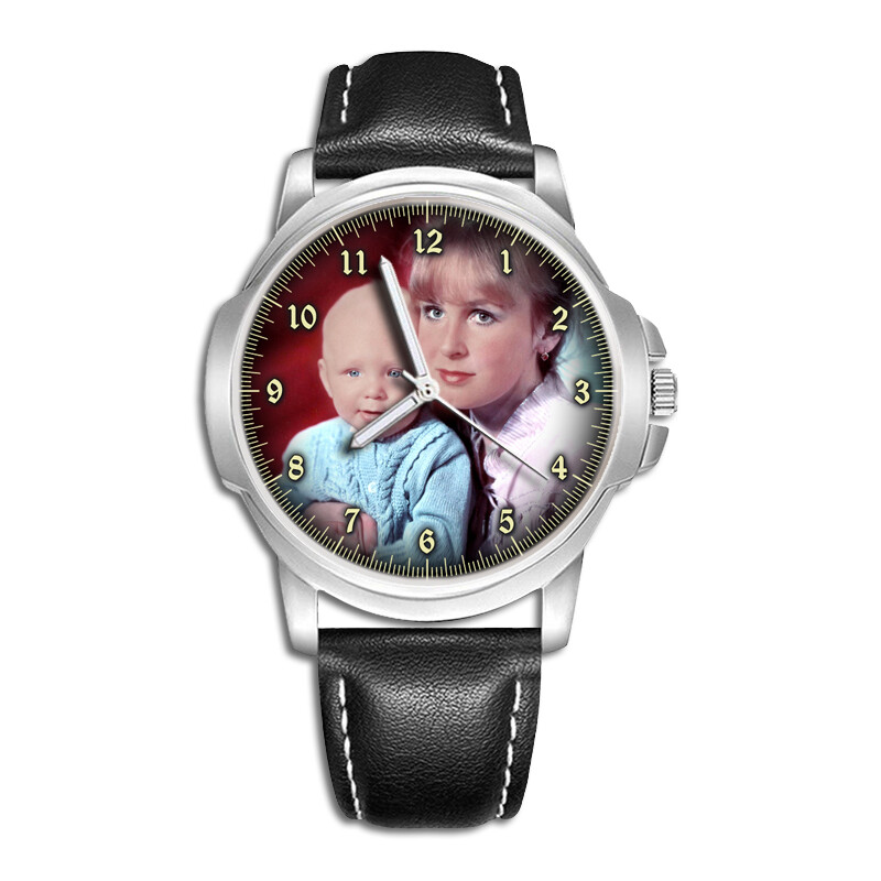PERSONALISED CUSTOM WRIST WATCH WATCHES FAMILY PHOTO BIRTHDAY FATHER’S GIFT