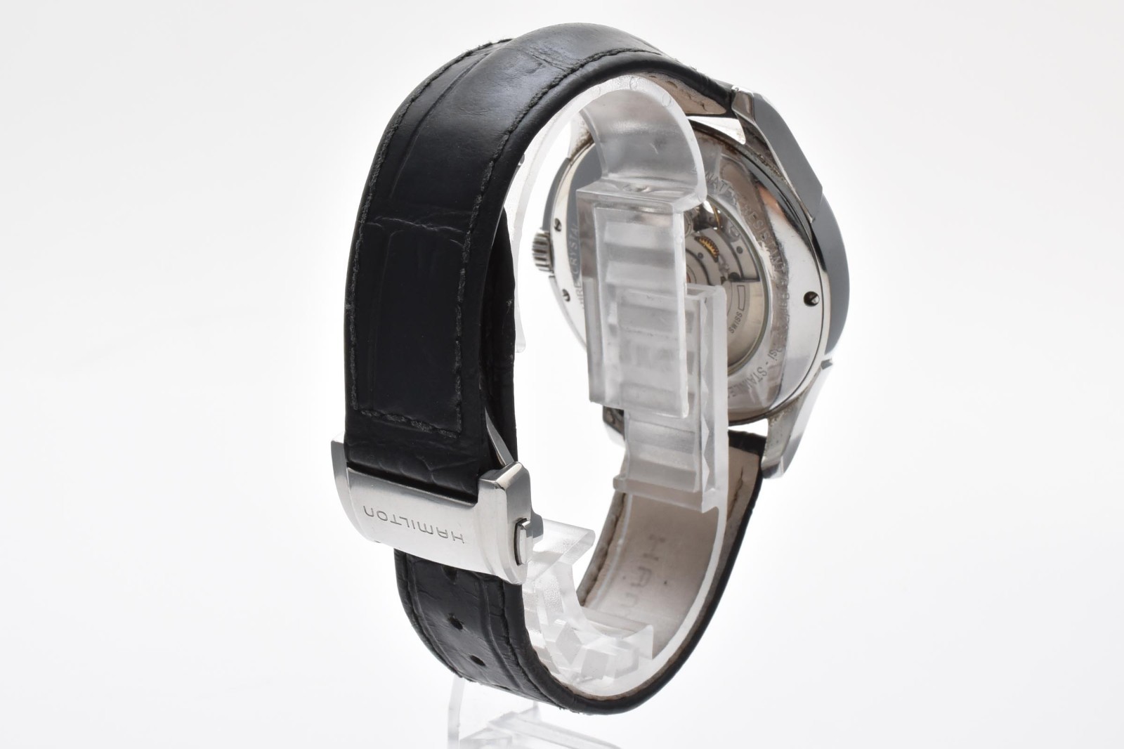 Hamilton Jazzmaster H325650 Men’s Wristwatch Black Dial Leather Band Japan