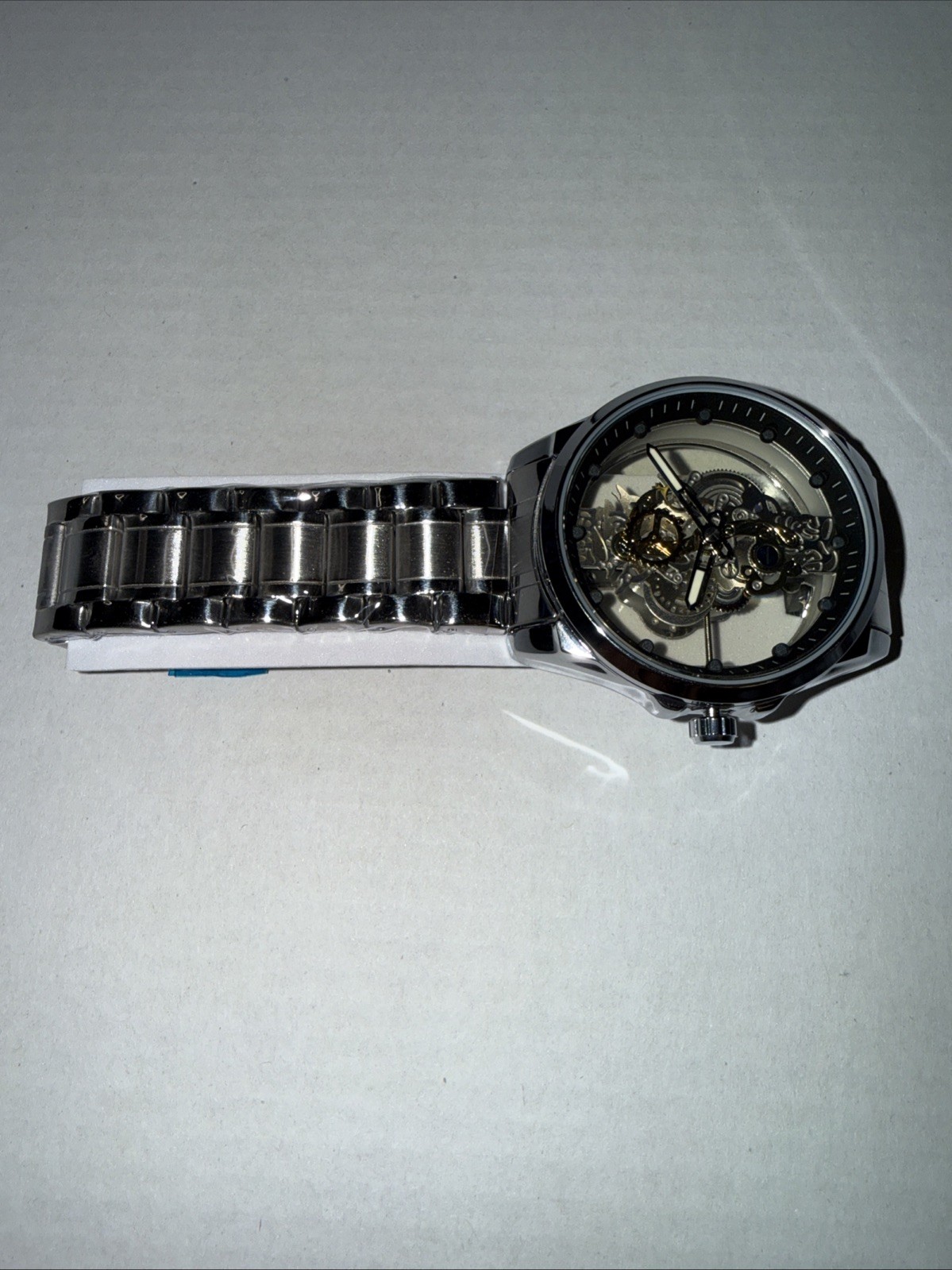 Premium Steel strip circular watch with Steel Strap, 42mm case. See Through