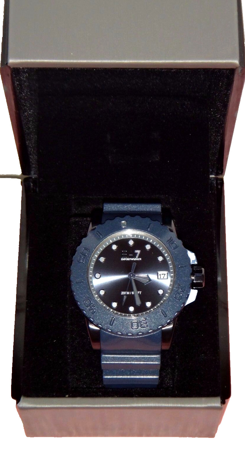 EMPORIO ARMANI Men’s Sportivo Blue S/Steel Watch AR6083 Blue Dial 46mm WR 20 ATM