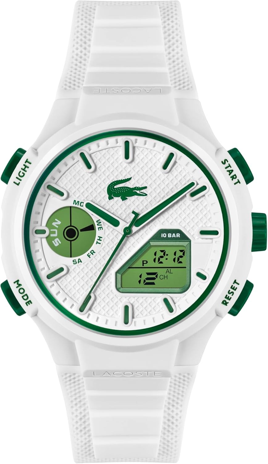 Lacoste LC33 Men’S Analog and Digital Movement Watch, Silicone Strap, Water Resi