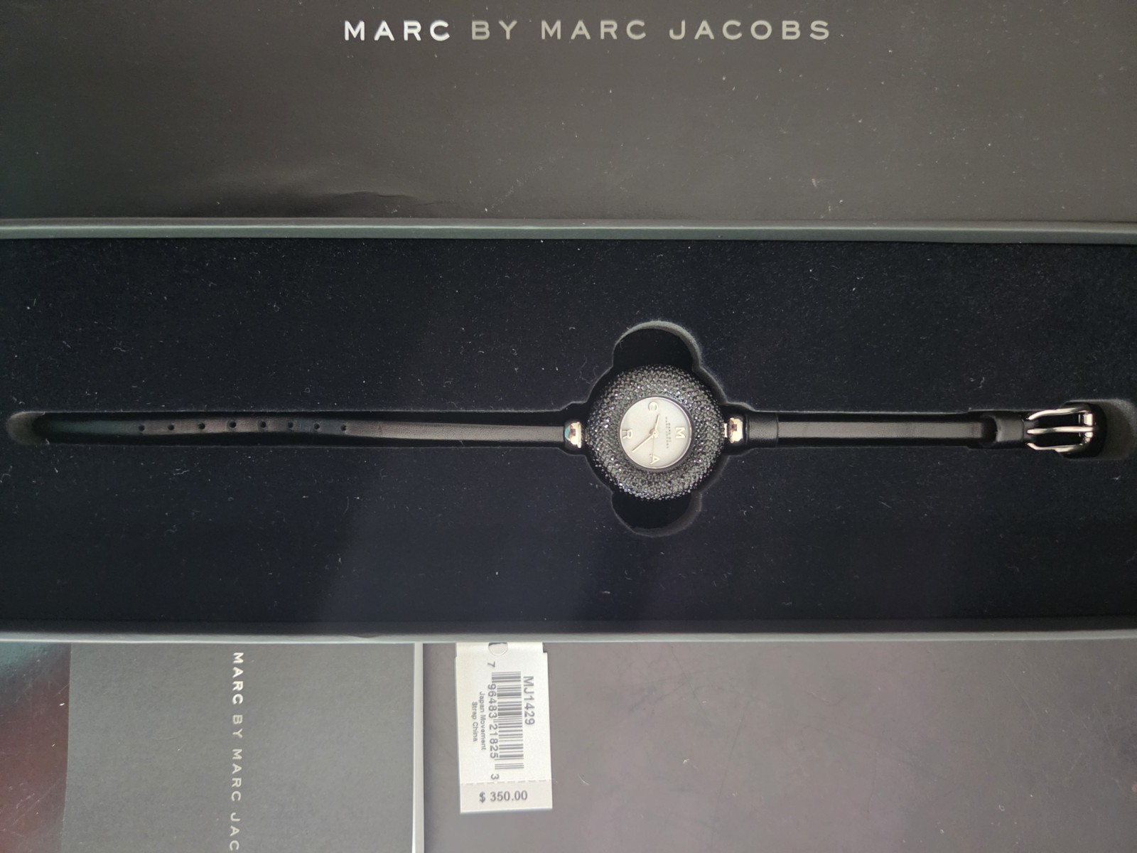 Marc by Marc Jacobs Women’s Quartz Analog Watch Black Leather Strap w/Box