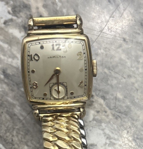 1940s Hamilton Gold Filled Mens Running Wrist Watch Works And Good Shape