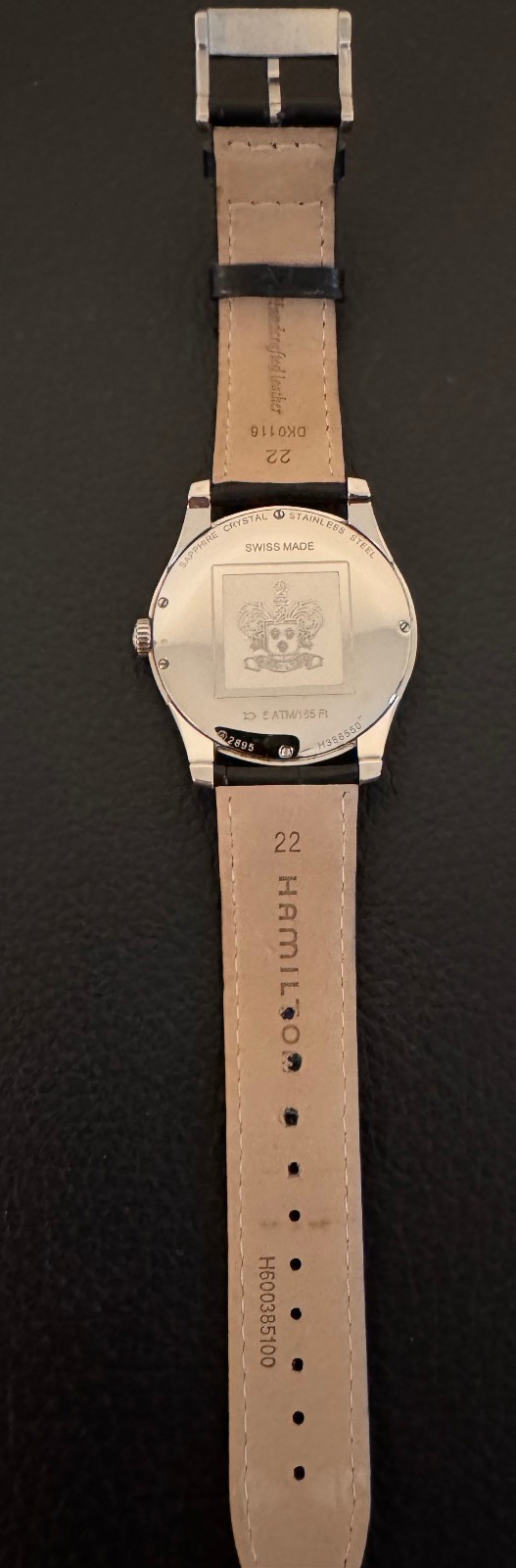 Hamilton Jazzmaster Small Second Automatic Black Strap Box and Papers H38655785