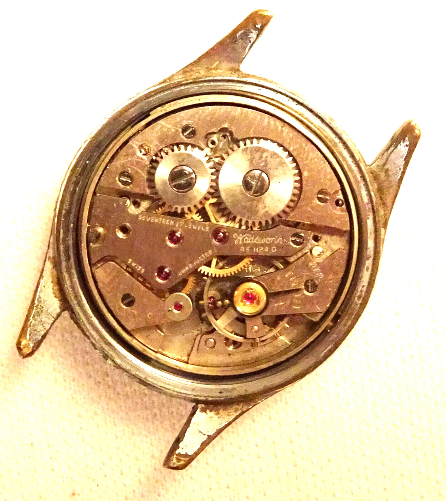 Wadsworth Wristwatch 17J Vintage Parts or Repair AS 1124D Swiss