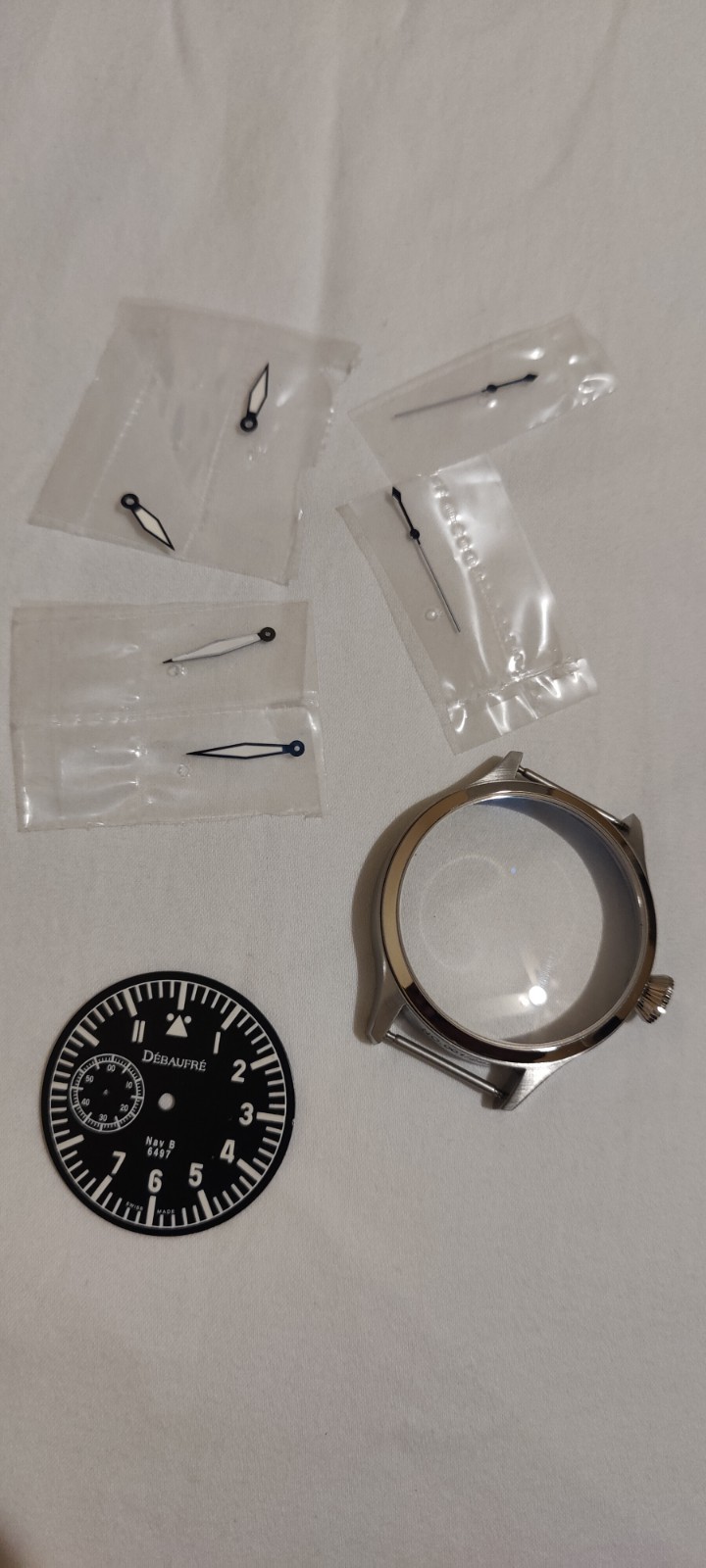 RARE DEBAUFRE Nav B 6497 Dial, Case, Hands, Crown. Brand New PARTS ONLY