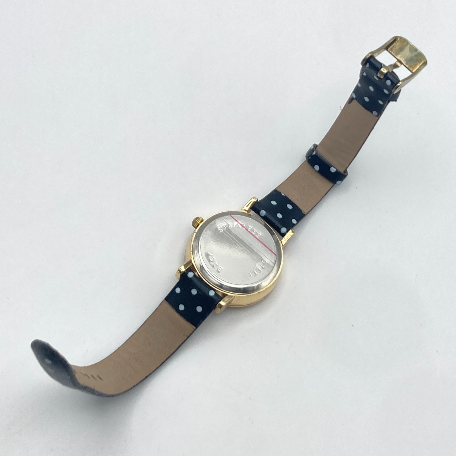 Love You To The Moon Women’s Watch 27mm Gold Tone Gift Polka Dot New Battery 8″
