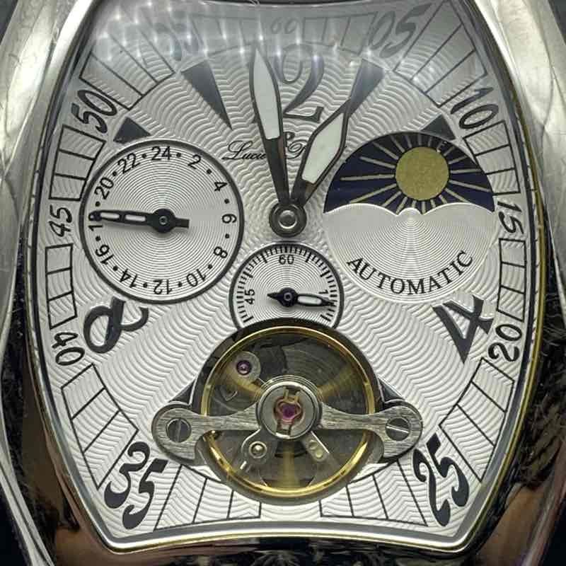 Lucien Piccard 26560SSSL Automatic 22 Jewels Moon Phase Open Heart Men’s Watch