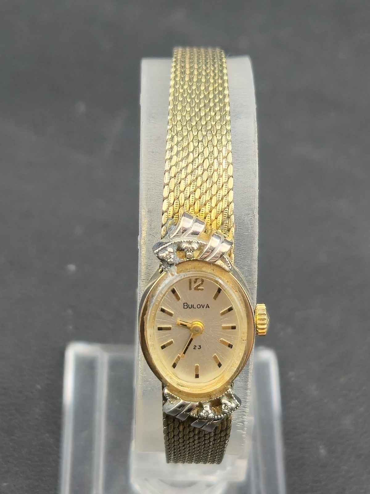 1969 Bulova 10K RGP 14mm Ladies 23J Watch Runs w/ Finesse GF Mesh Band