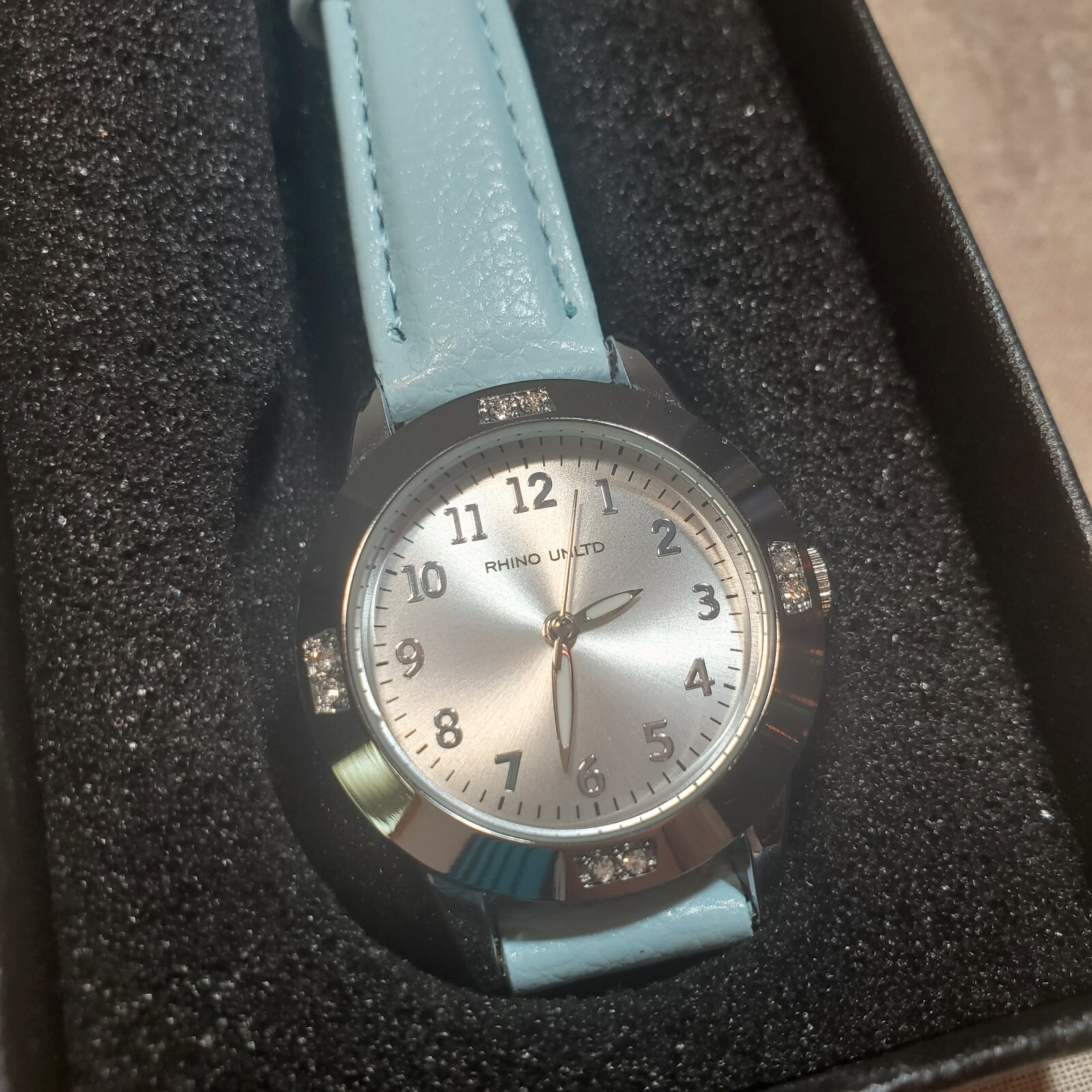 TUOTISI Womens Blue & Silver 8.5″ Watch Teen Girl with Rhinestones