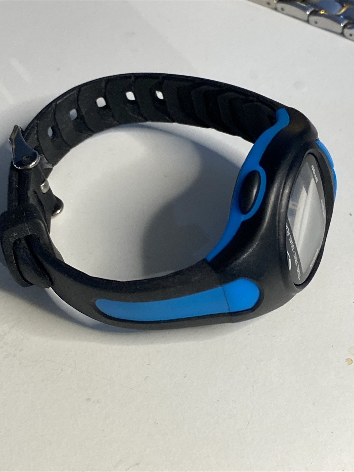 C9 Dual Time Dual Alarm WR 50 M Gray Blue Silicone Band New Battery