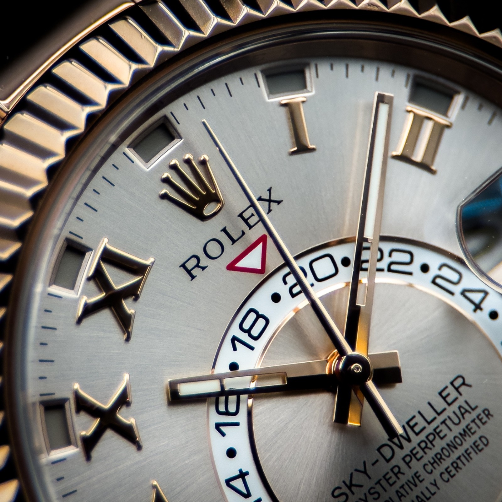 Rolex Sky-Dweller Mint Full Set 42mm 18k Everose Gold Sundust Dial 326935