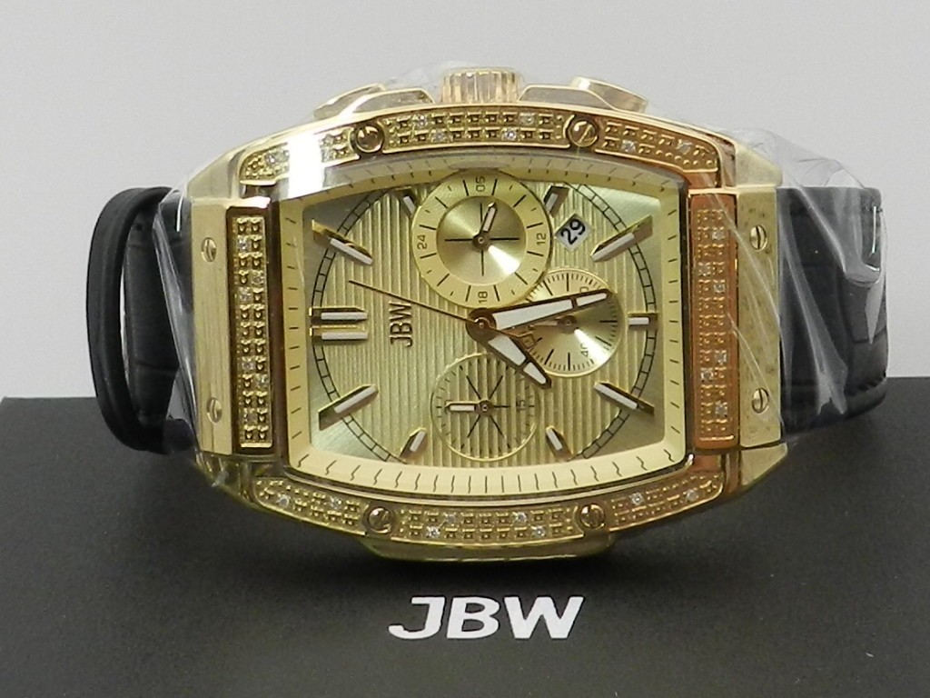 Jbw Men’s Echelon Diamond (1/4 ct. t.w.) Watch 18k Gold-plated Stainless Steel