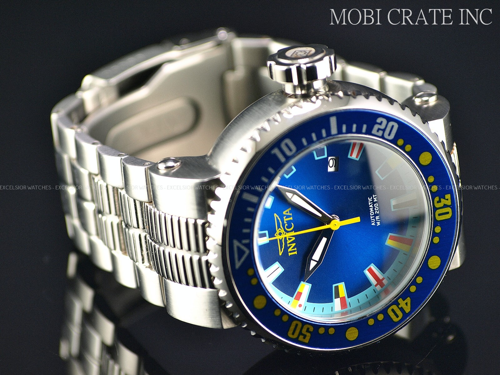 Rare Invicta Men’s 52mm Pro Diver NH35A AUTOMATIC Blue Dial SS 500m Watch