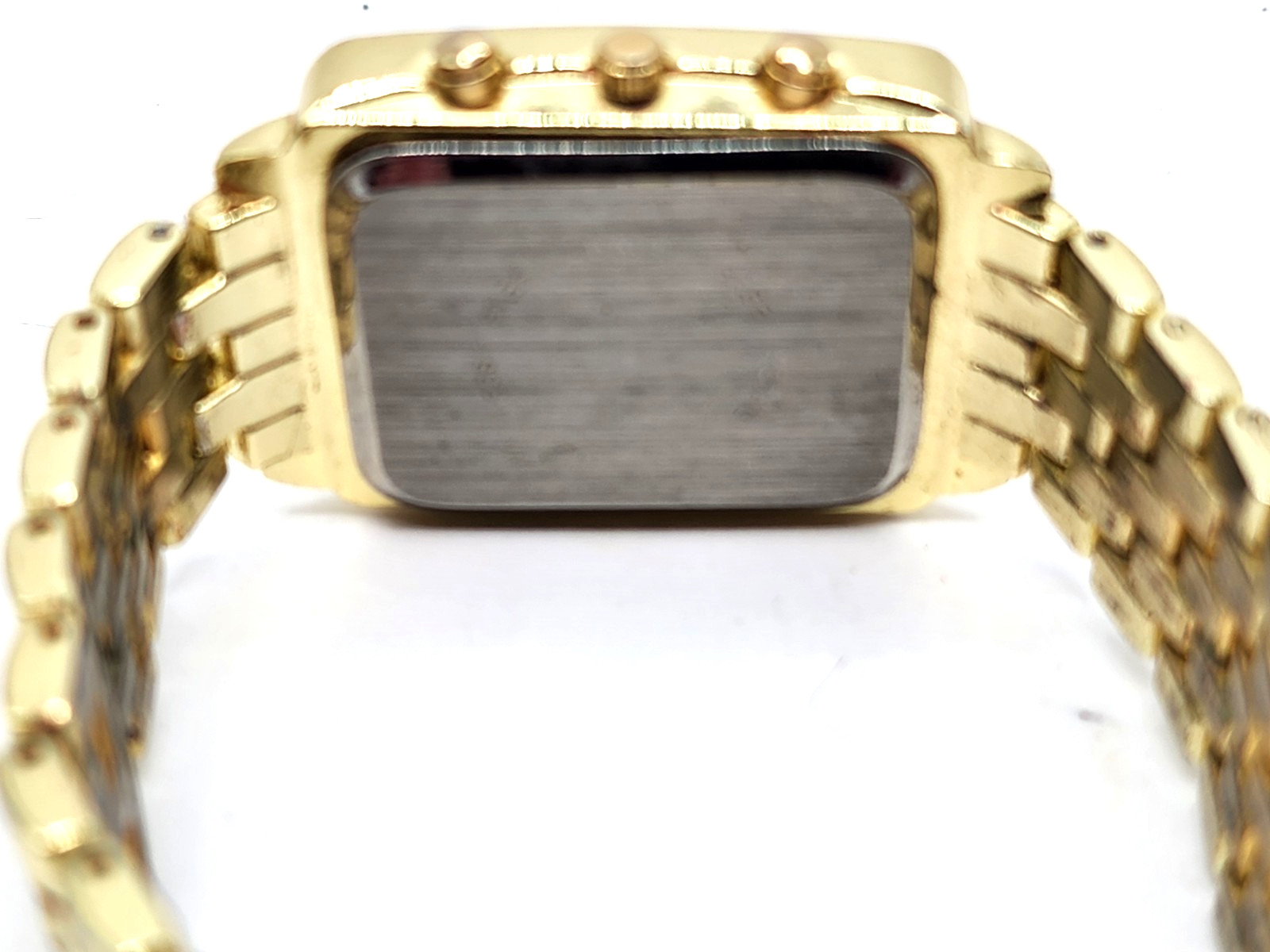 Sophie Ladies Quartz Rectangular Watch w/Gold-tone Stainless Steel Band