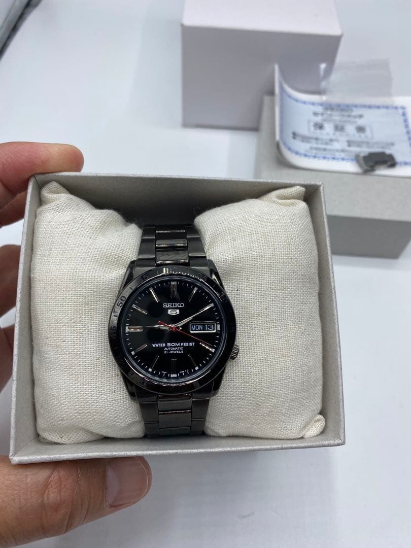 SEIKO5 Automatic 7s26-02t0 Black Day-Date all accessories included