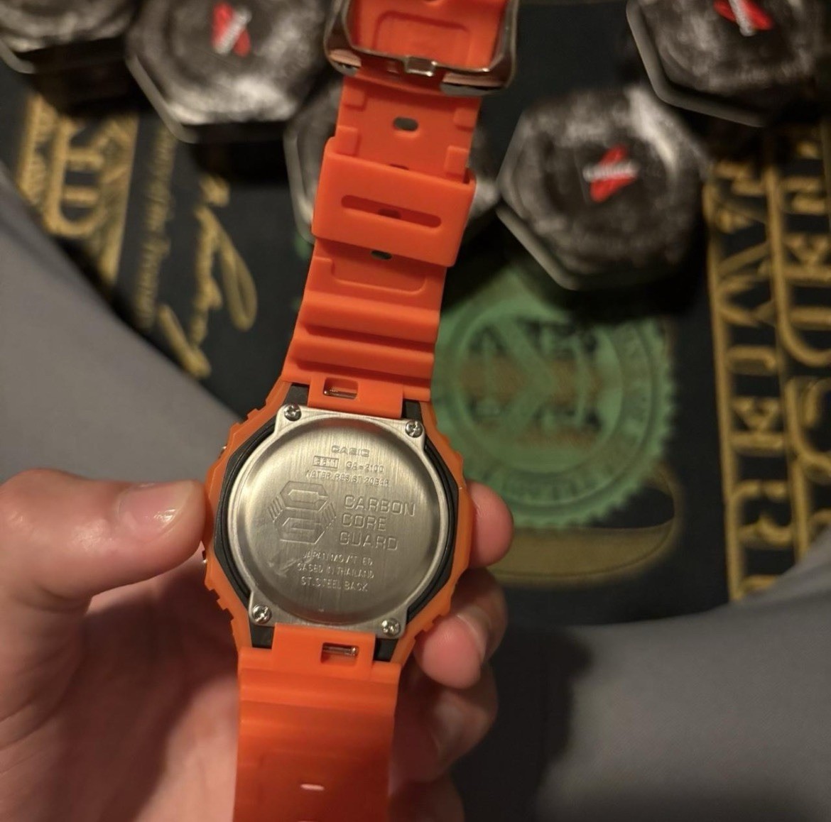 Casio G-SHOCK GA-2100 Analog/Digital Quartz 200m 45mm Orange/Green Resin