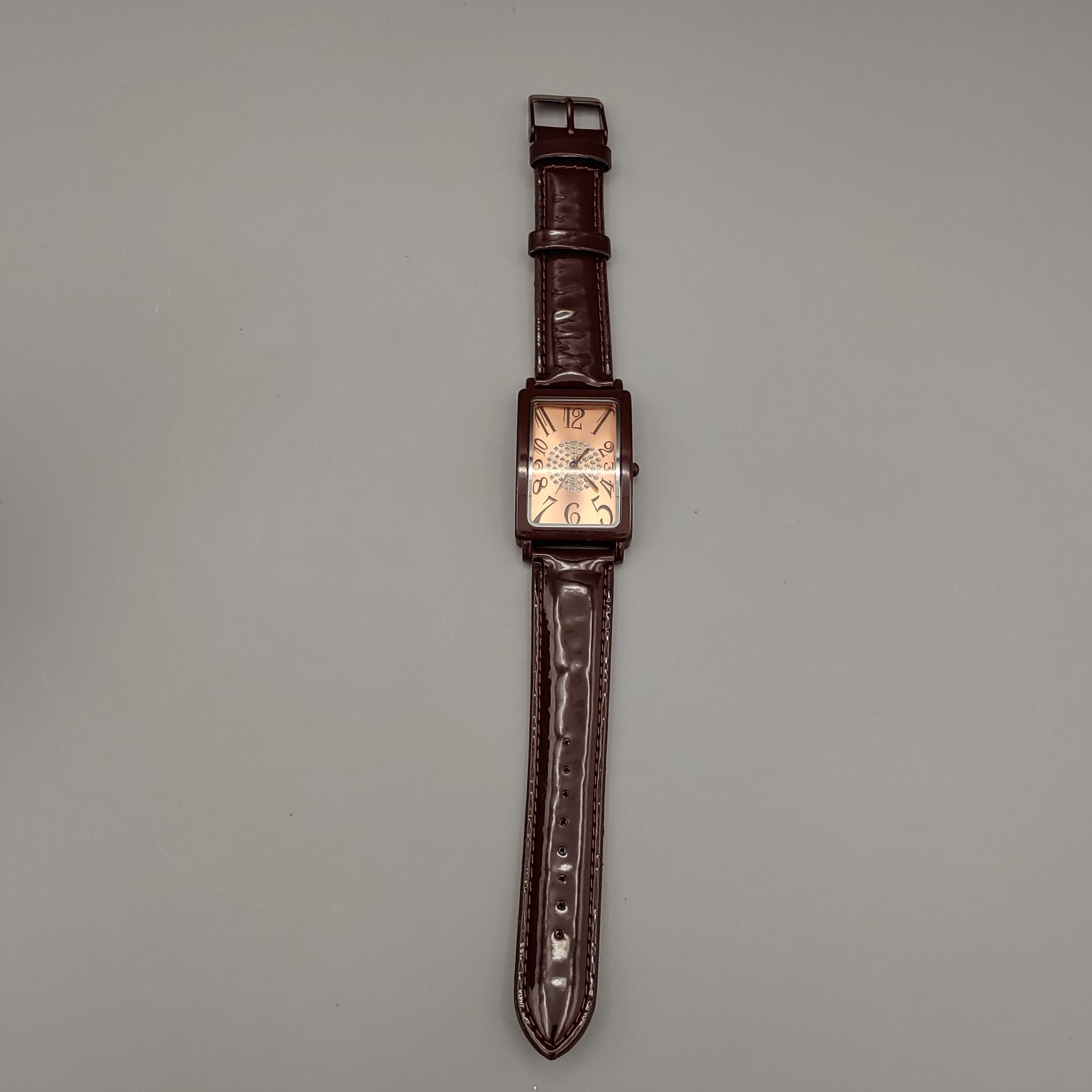 Y2K Xhilaration Watch 29mm Brown Rosegold Dial Rectangle 7″ FMDX162 Japan Quartz