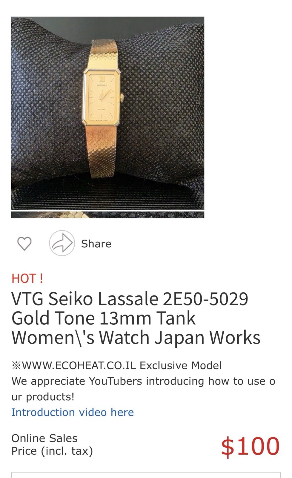 RARE VINTAGE SEIKO Lassale Women’s Quartz Gold Analog Bracelet ALL PARTS ORIGINA