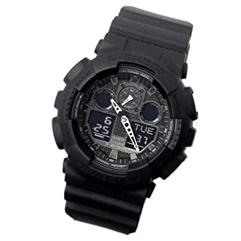 [B1R] Casio G Shock GA 100 1A1 Matte Black Digital Analog Watch [l5t]