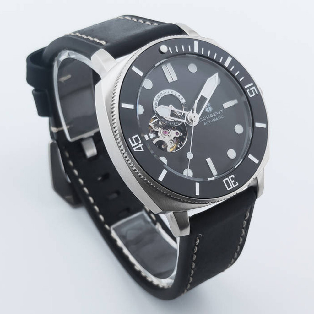 42mm Corgeut black blue green bezel sapphire glass NH39 Automatic men’s watch