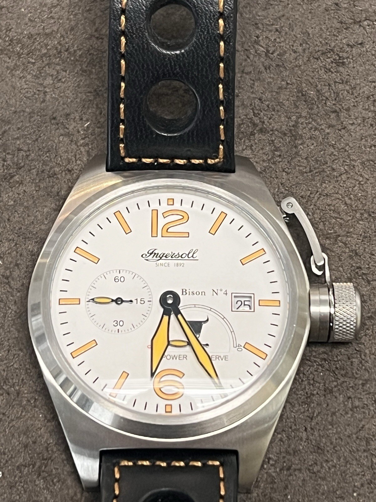 INGERSOLL 1892 Bison No.4 IN1605 Calibre 721 White & Orange Dial Men’s Watch