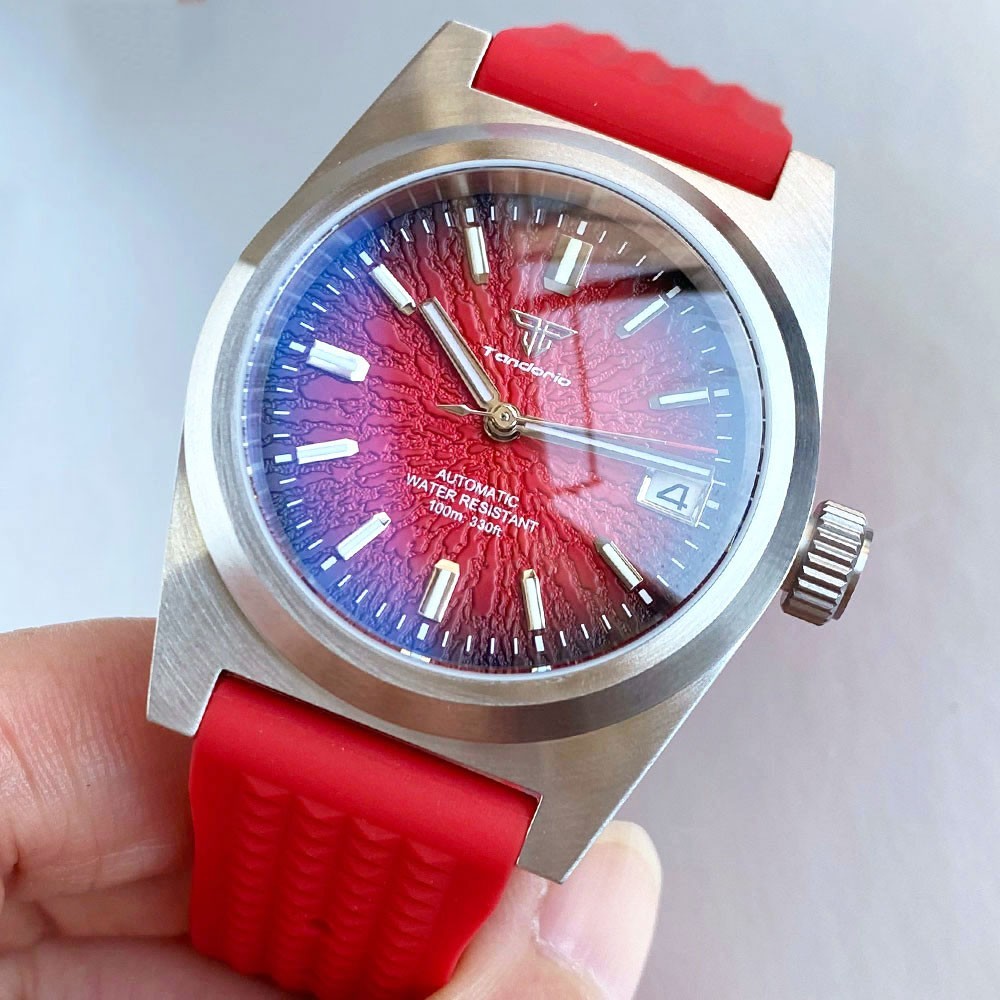 38mm Sapphire Glass NH35 Automatic 20ATM Square Watch Men Texture Face Multicolo