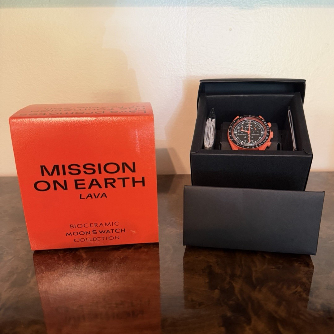 OMEGA x Swatch MoonSwatch Mission on Earth Lava 42mm with Box and Papers