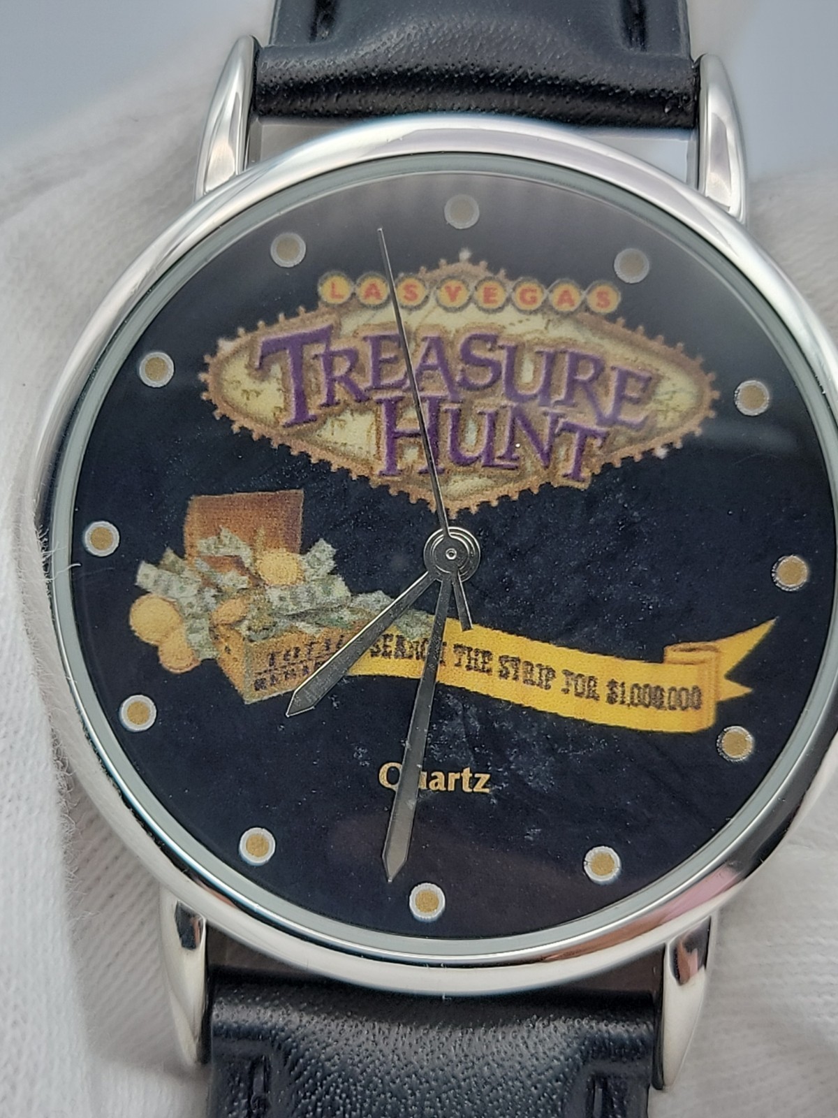Las Vegas Teasure Hunt Men Watch 35mm Black Straps 5.75″-7.5″, Runs