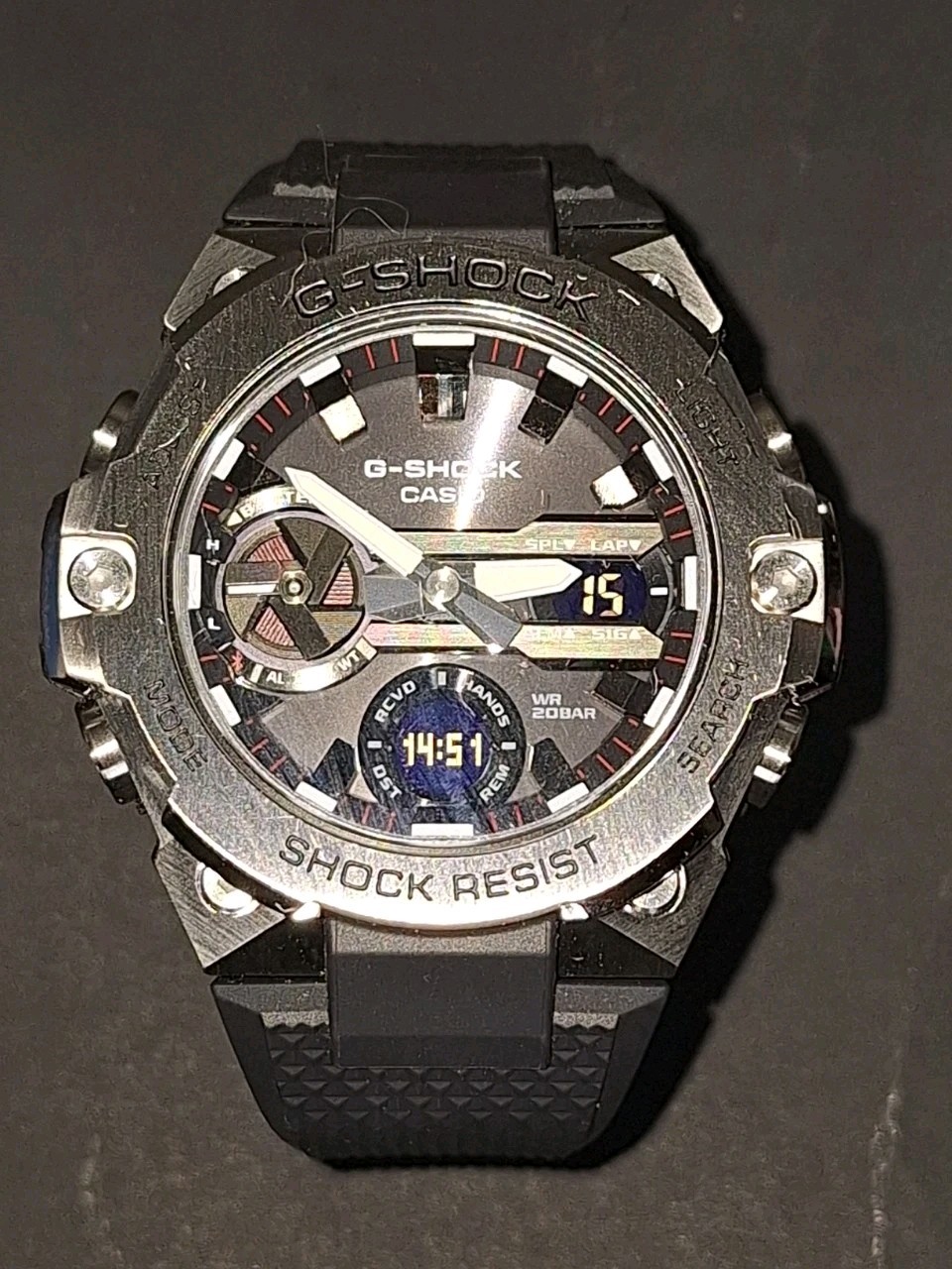 Casio Men’s G-Steel GST-b400 Series Black Dial Watch – GSTB400-1A