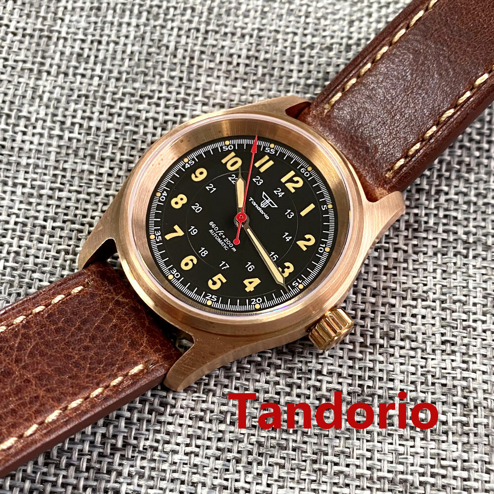 Classic 36mm Pilot Bronze Watch For Men 20ATM Diver Sapphire Glass NH35A Miyota