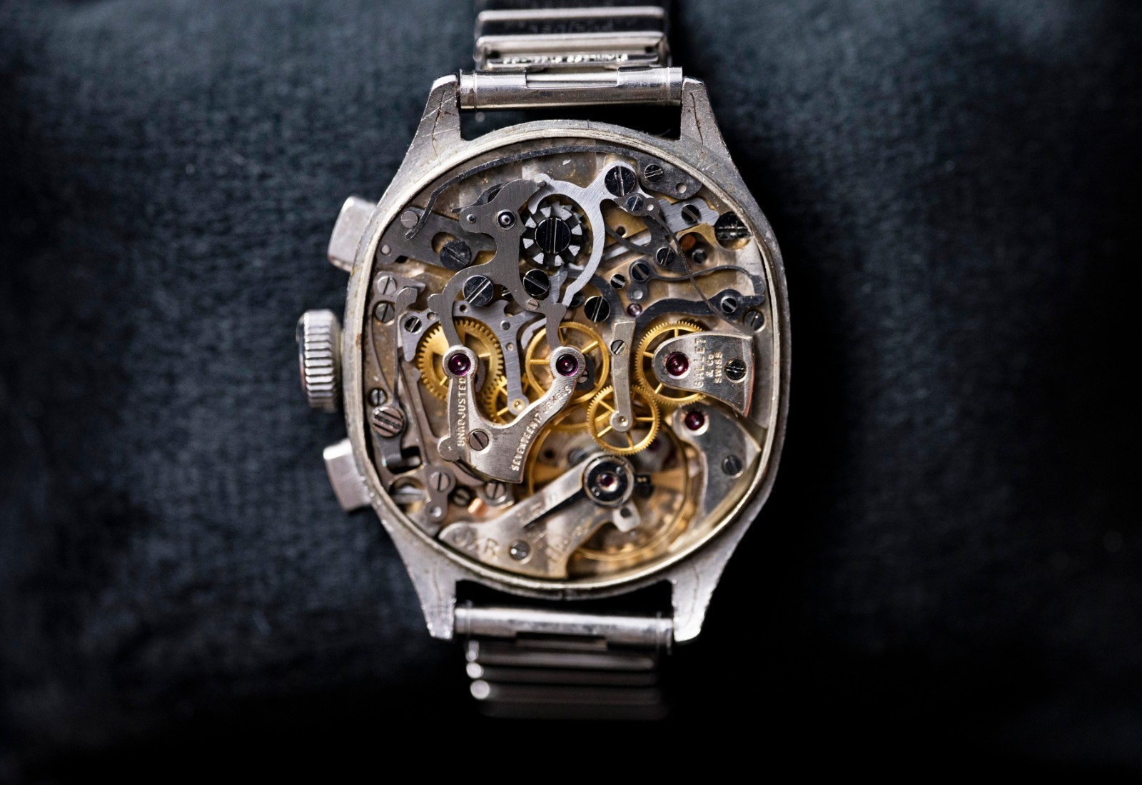 Gallet Commander Chronograph Watch – Excelsior Park – Black Telemeter – 1940s