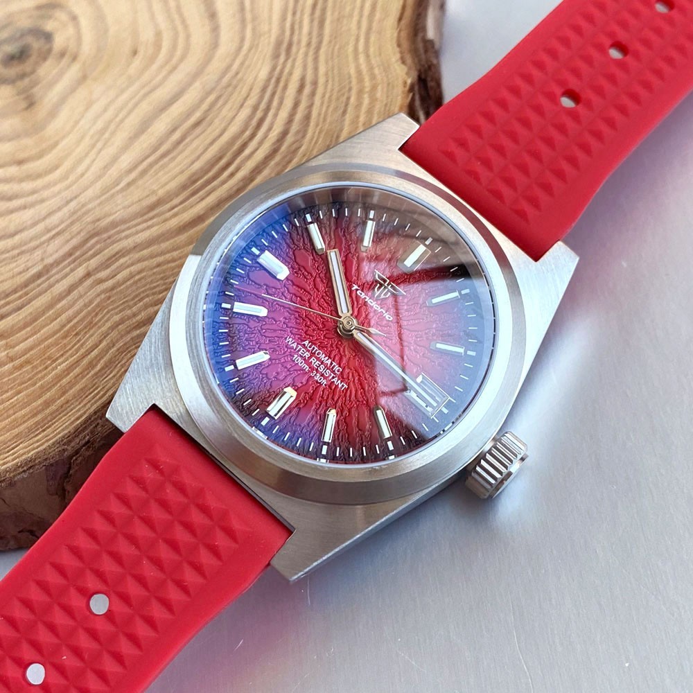 38mm Sapphire Glass NH35 Automatic 20ATM Square Watch Men Texture Face Multicolo