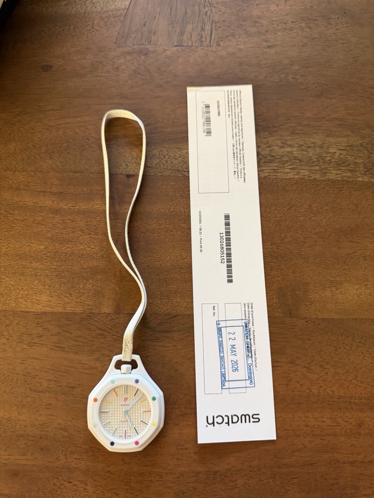 Swatch Royal Pop Octagon 41mm White Quartz Analog Watch w/ Box Papers Manual