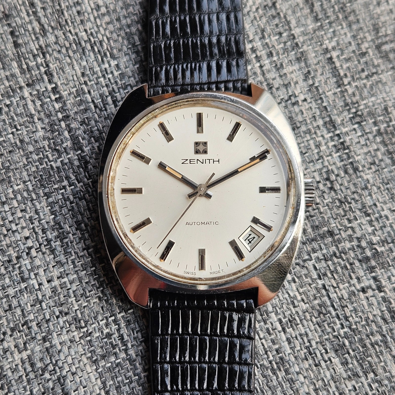 Vintage Zenith Automatic Date Ref. 01.1290.290 Swiss Men’s Watch Silver Dial