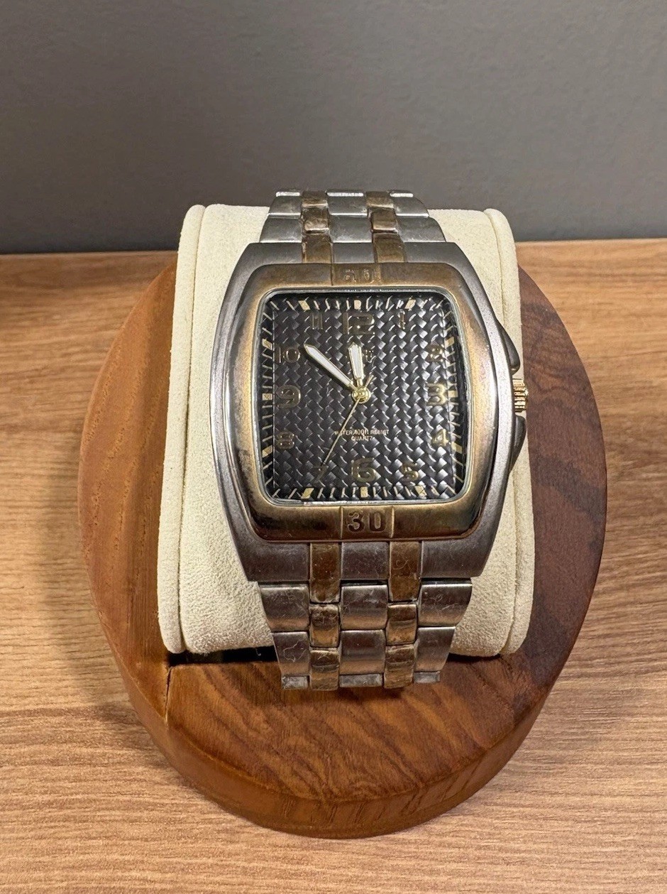 George Foreman GFM05 Quartz Watch Working Textured Dial Gunmetal Tone