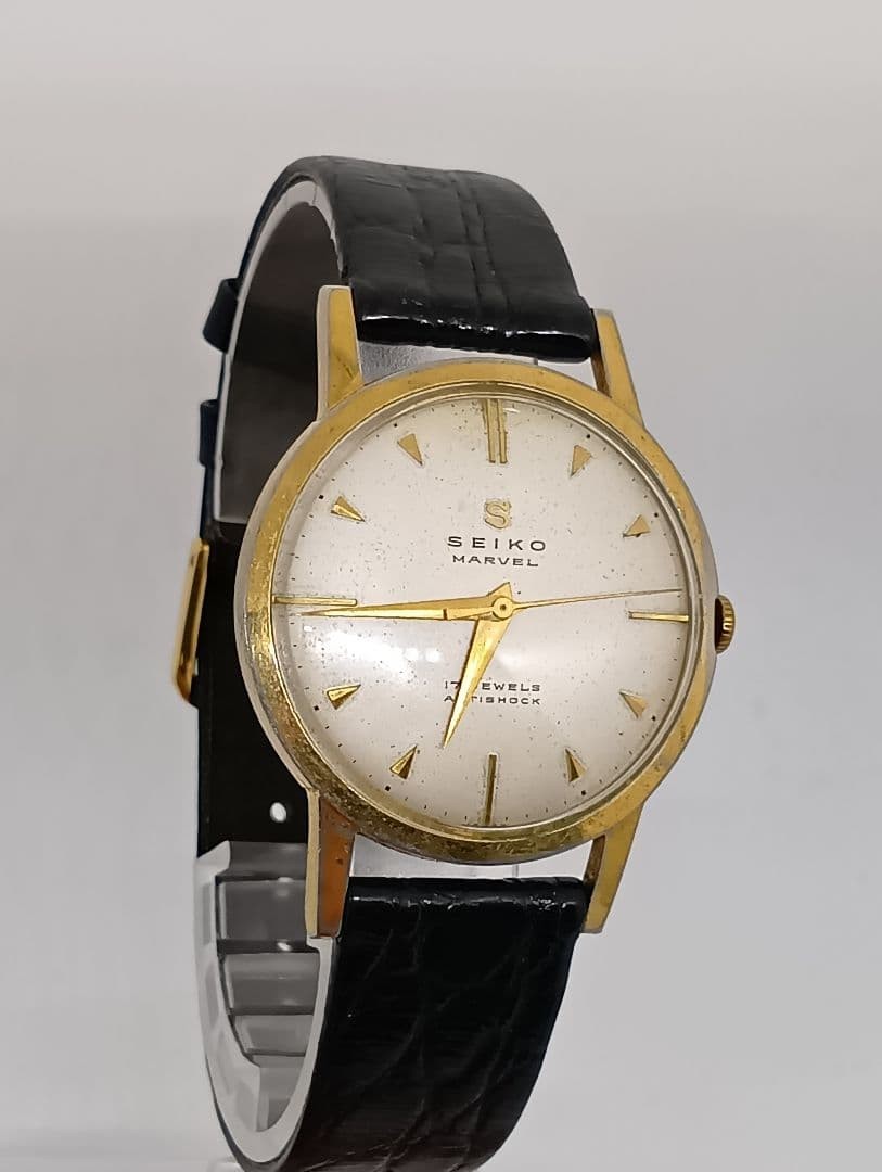 Rare SEIKO MARVEL 17 JEWELS Hand Wound Wristwatch Working