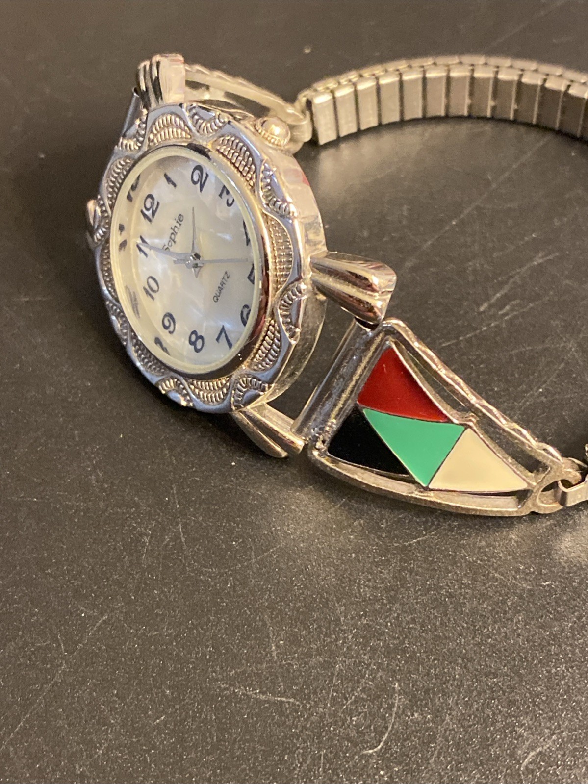 VINTAGE SOPHIE LADIES’ ART DECO ANALOG WATCH & SOUTHWEST FLEX BAND New Battery