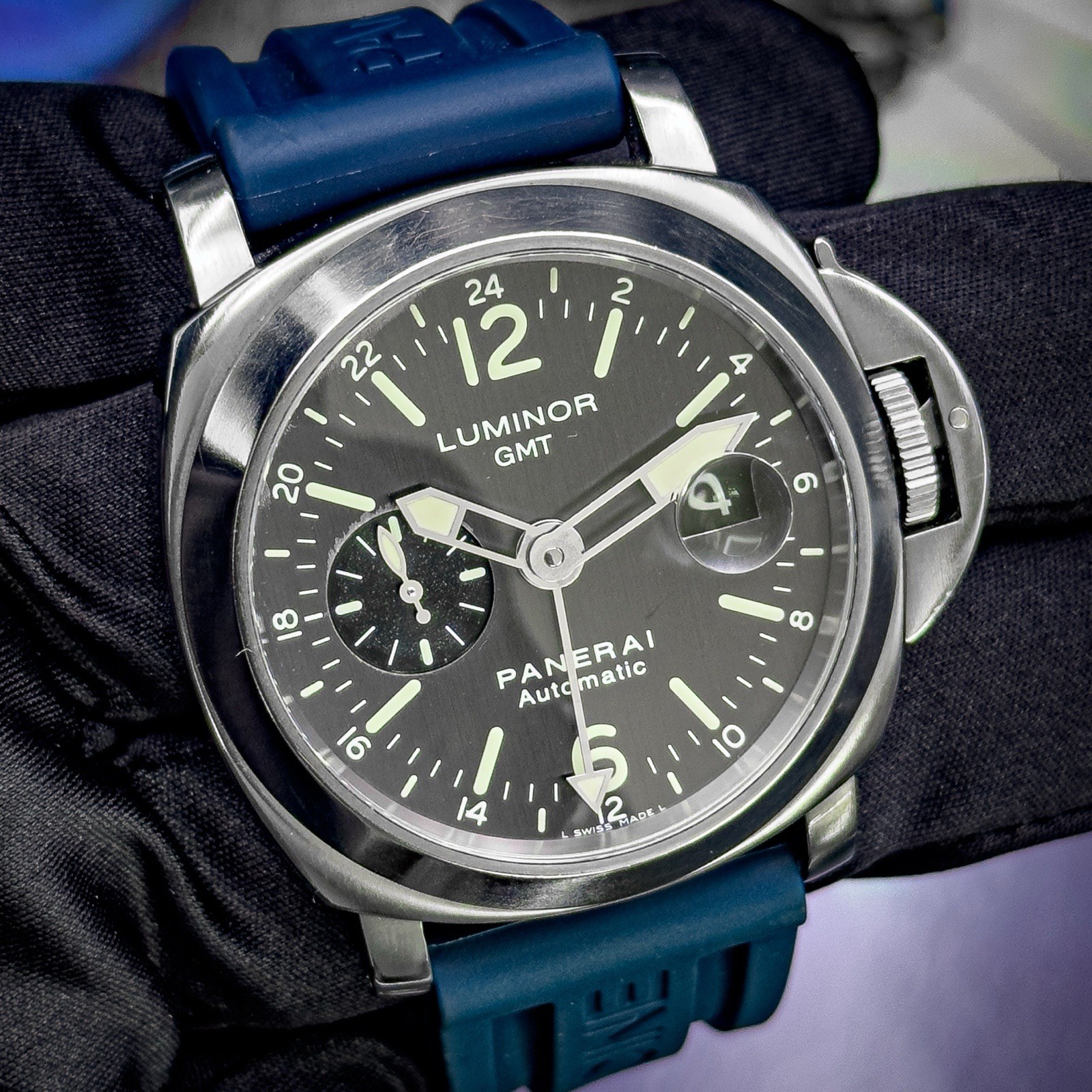 Panerai Luminor GMT PAM00089 Titanium 44mm Automatic Grey Dial Mens Watch