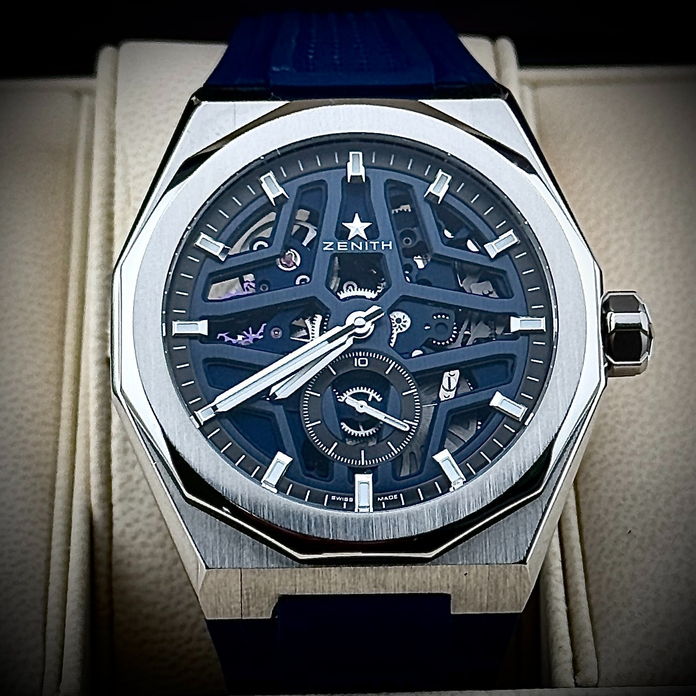 Zenith Defy Skyline Skeleton Blue 03.9300.3620/79.I001 El Primero 41mm Excellent
