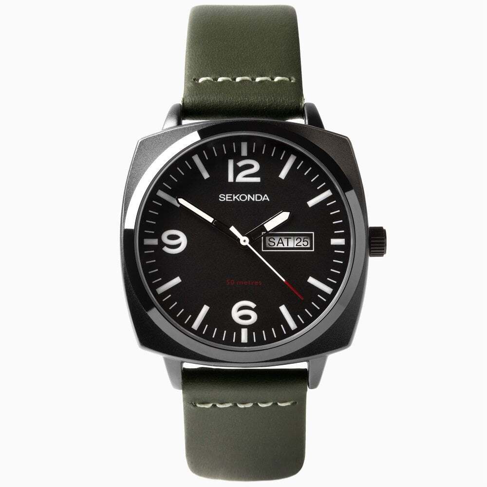 Sekonda Airborne Green Strap Mens Watch 1990