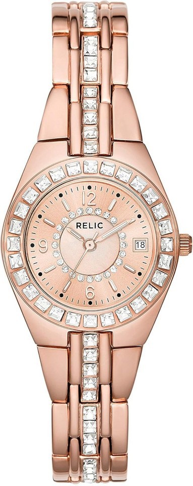 Relic by Fossil Women’s ZR12163 Dress Rose Gold Date Pave Quartz Watch
