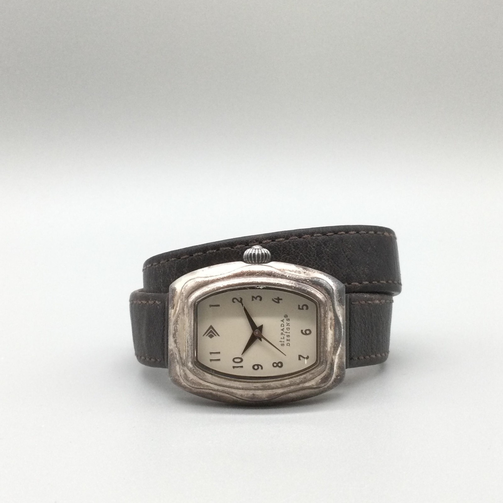Silpada Designs Womens Watch 30mm Cream Dial Brown Leather Wrap Band New Battery